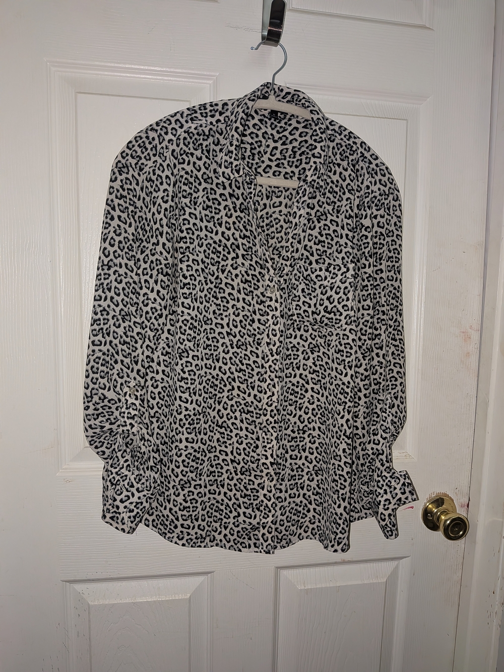 The Limited Black and White Leopard Print Blouse